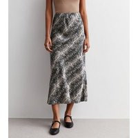Light Grey Snakeskin Satin Midaxi Skirt New Look | New Look (UK)