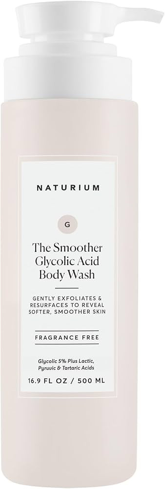Naturium The Smoother Glycolic Acid Exfoliating Body Wash, Soft & Smoothing Cleanser, 16.9 oz | Amazon (US)