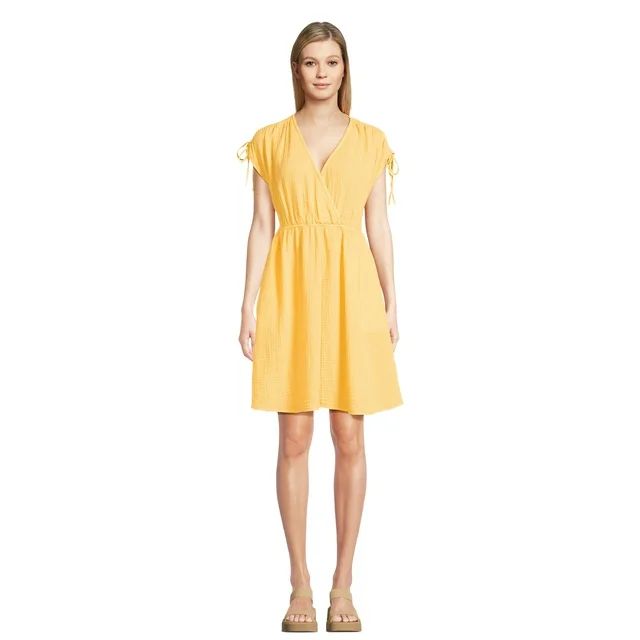 Time and Tru Women's Crossover Front Mini Dress XS-XXXL | Walmart (US)