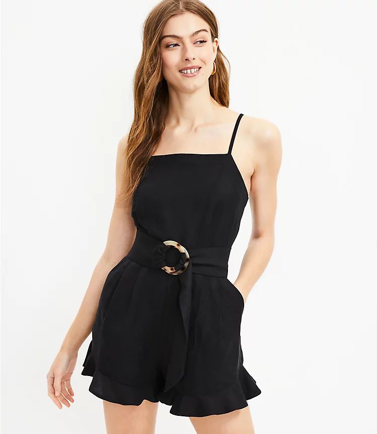 Ruffle Belted Romper | LOFT