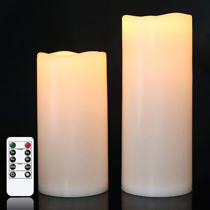 Eldnacele Waterproof Flameless Flickering Candles with Remote Control and Timer Battery Operated ... | Amazon (US)
