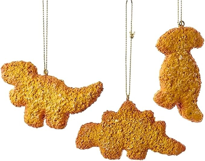 The Bridge Collection Dino Chicken Nuggets Christmas Ornaments - Set of 3 - Fun Food Themed Chris... | Amazon (US)