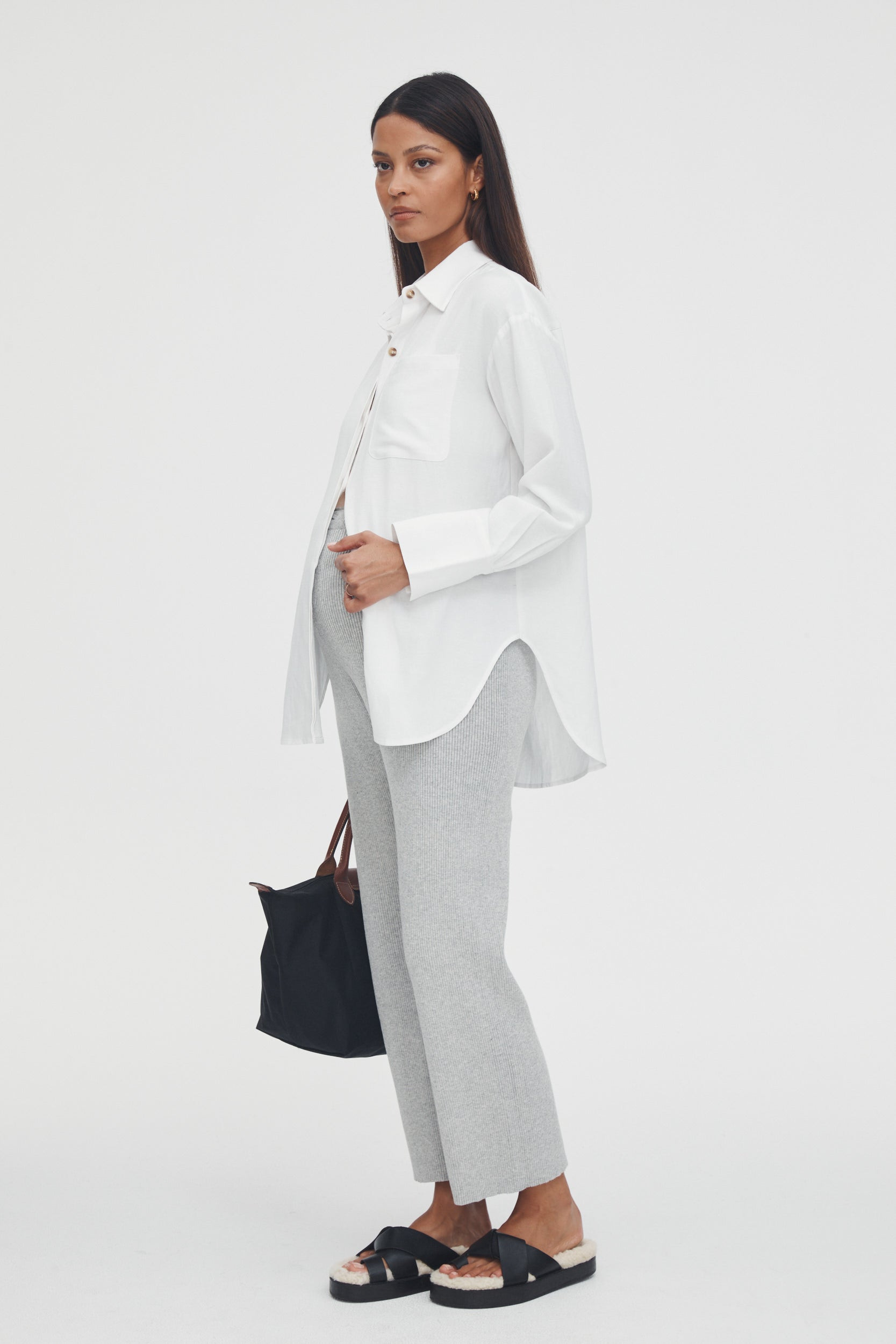 Vacation Linen Shirt (White) | Legoe Heritage Maternity