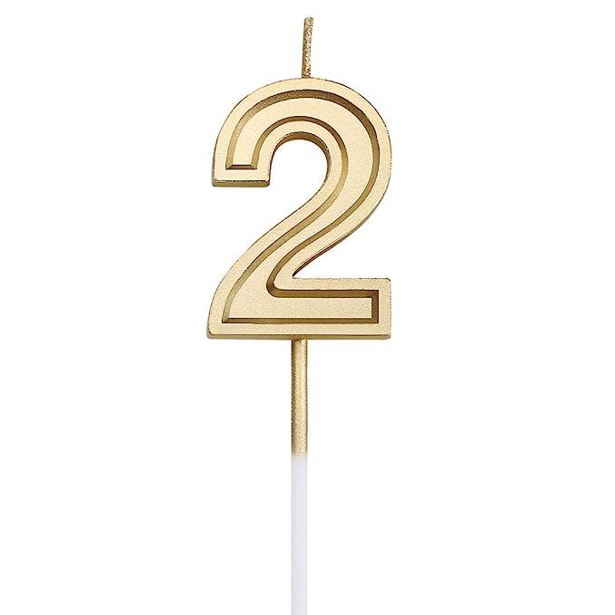 URAQT Birthday Candles Numbers, Gold Glitter Birthday Numeral Candles for Birthdays, Weddings, Re... | Amazon (US)