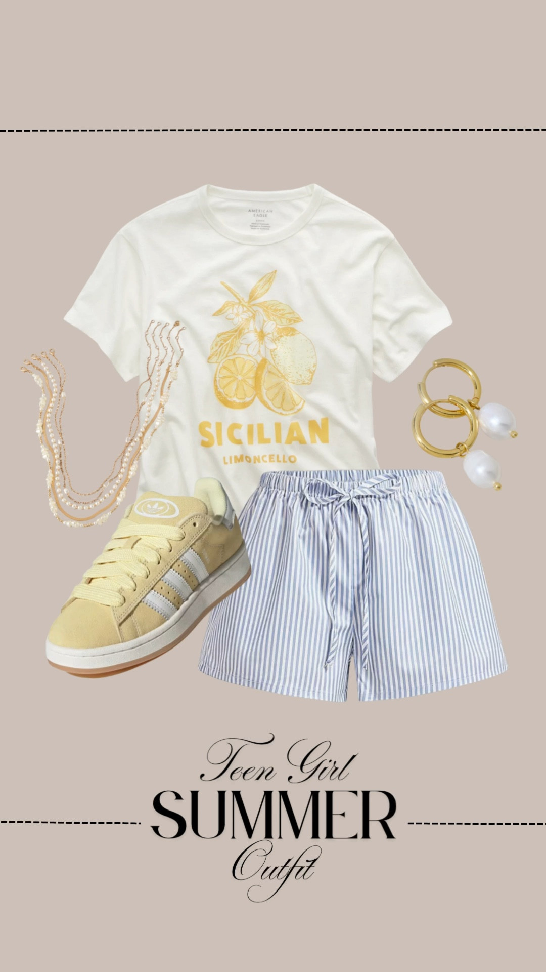 Lemon themed vacation summer outfit. Perfect for at home or on the beach  