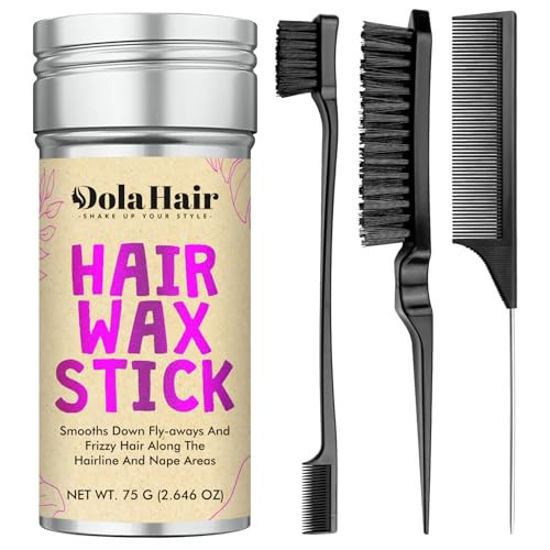 Dolahair Hair Wax Stick - Flyaway Control and Styling Pomade for Kids, Women, and Men - Accessorie Slick Back Hair Brush Kit Hair Bun Maker (Pack of 4) | Amazon (US)