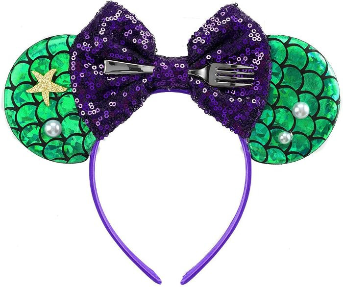 LYLIN Mouse Ears Headband, Princess Mouse Ears for Women Girls Adult, Sparkle Bow Hair Accessorie... | Amazon (US)