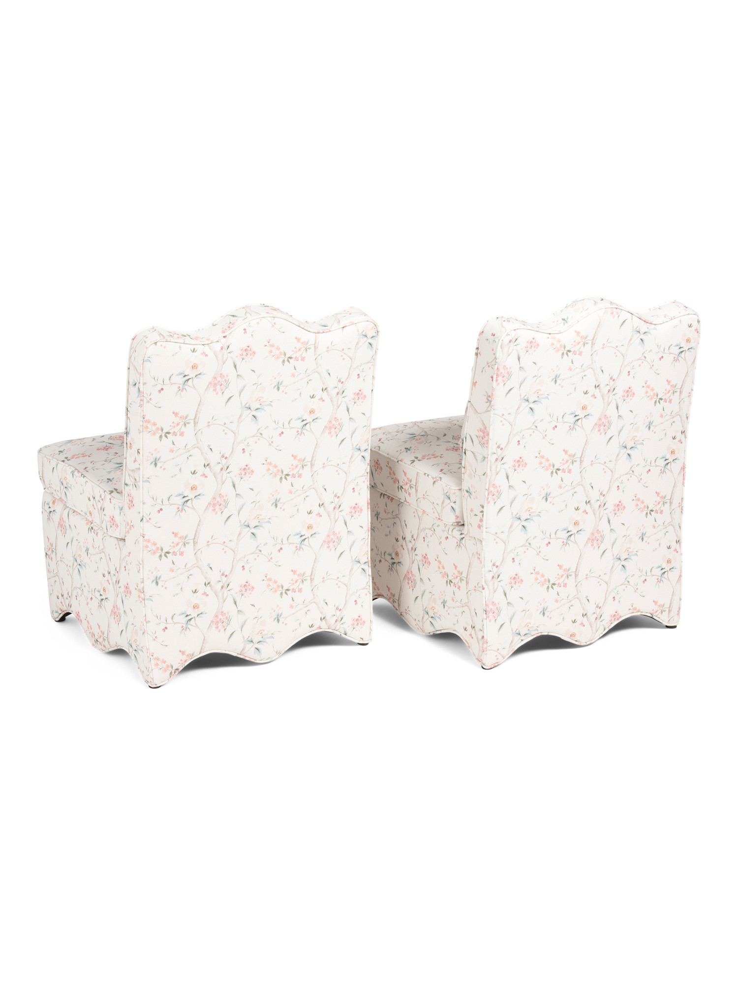 Set Of 2 24x35 Floral Print Scallop Trim Accent Chairs | TJ Maxx