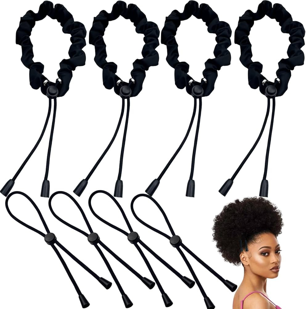 8 Pcs Adjustable Elastic Satin Hair Ties for Afro Puff,Thick Hair,Dreadlock,Natural Hair Ties for... | Amazon (US)
