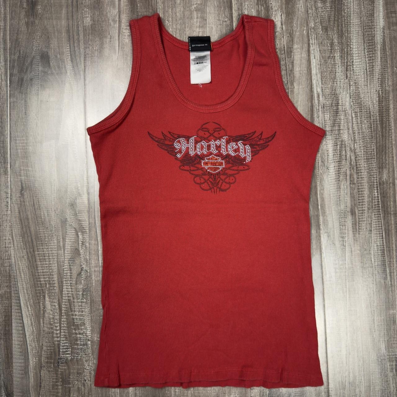Harley Davidson Women's Tank top - Red - XL | Depop US