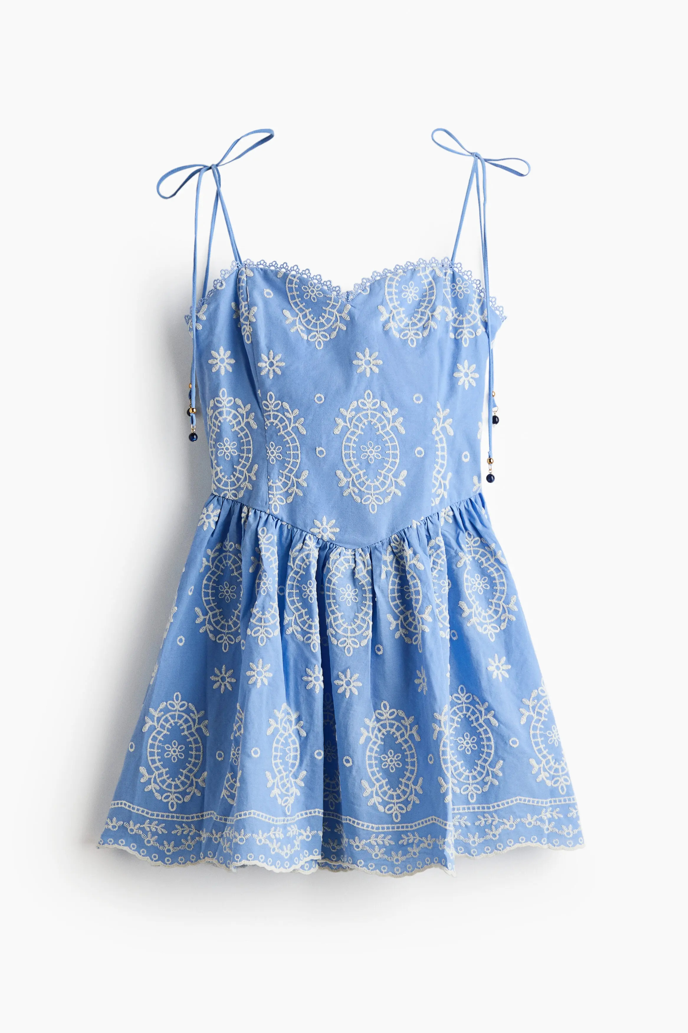 Embroidered dress with tie shoulder straps (Women) | Nordstrom | Nordstrom