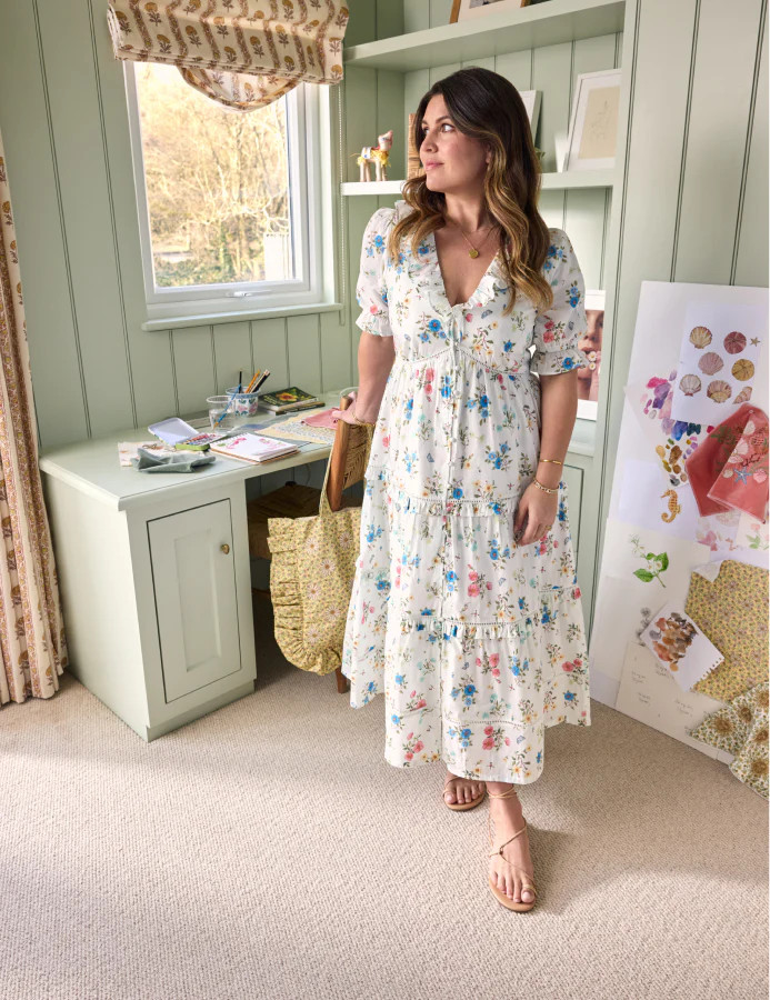 White Floral Aurelia Midi Dress | Nobody's Child