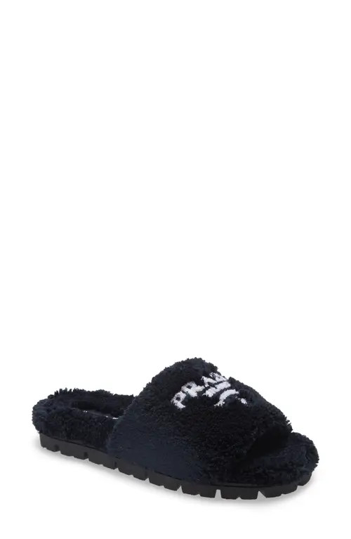 Prada Logo Slide Sandal in Nero/Bianco at Nordstrom, Size 9Us | Nordstrom