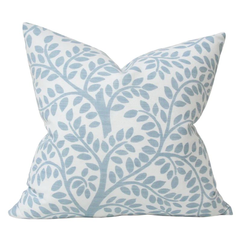 Temple Garden II Sky Blue Luxury Designer Pillow | Arianna Belle