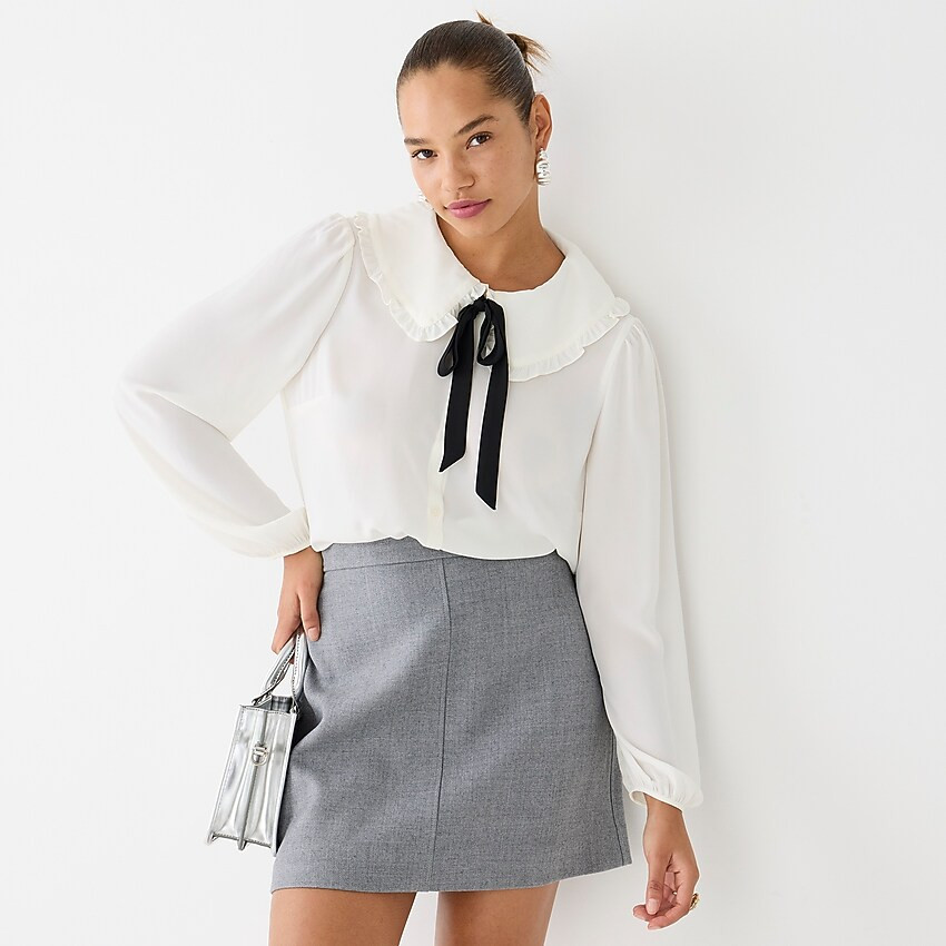 Natasha skirt in double-serge wool | J. Crew US