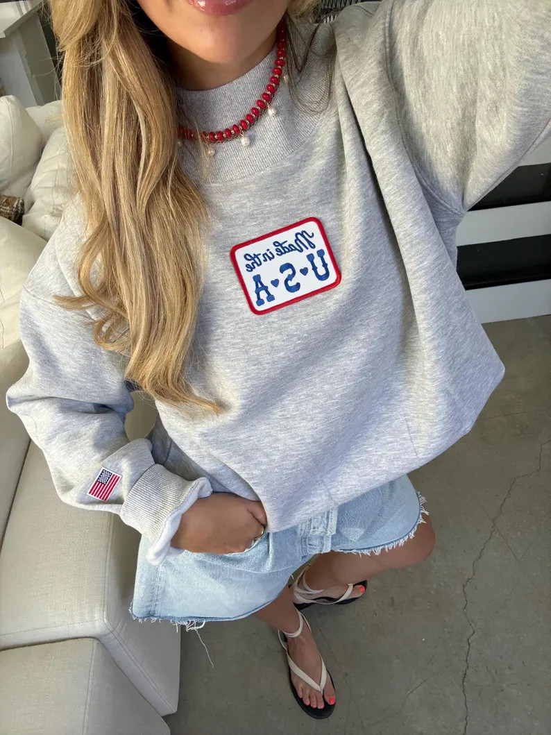 Made in the USA Mock Neck | Vintage Patriotic Sweatshirt | USA Graphic | Fourth of July - Etsy | Etsy (Global)