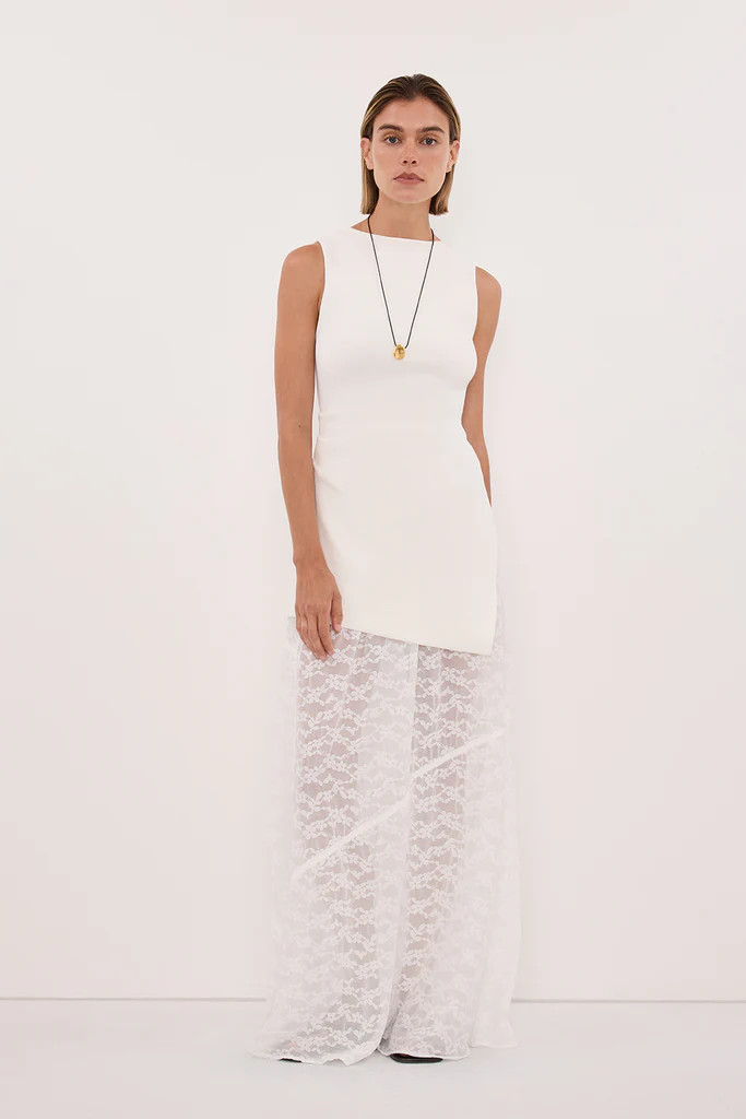 BELLE WHITE LACE MAXI SKIRT | DISSH