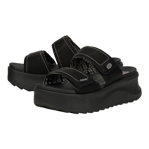 Hey Dude Women's Delray Slide Classic Black/Black Size 9 | Women's Shoes | Women Slip-on Sandals | Comfortable & Light-Weight | Amazon (US)