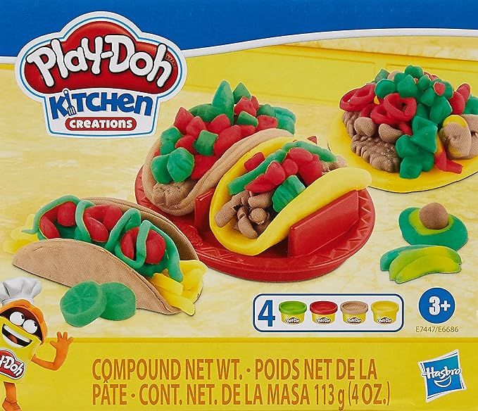 Play-Doh Kitchen Creations Taco Time Play Food Set for Kids 3 Years and Up with 4 Non-Toxic Color... | Amazon (US)