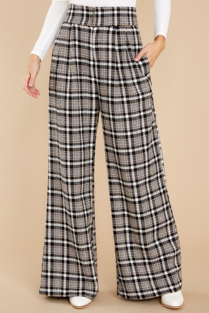 Stating The Obvious Black Plaid Pants | Red Dress 