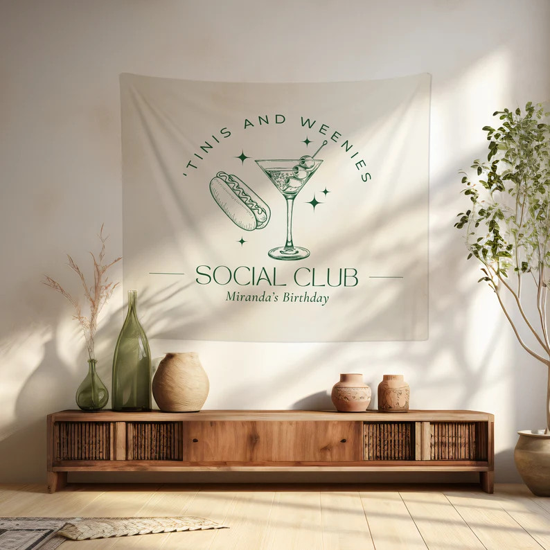 Tinis and Weenies Party Banner | Tinis & Weenies Birthday Party Decor | Dirty Martini Bachelorett... | Etsy (US)