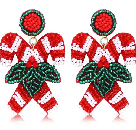 Beaded Christmas earrings on Amazon! Candy cane earrings 

#LTKHoliday #LTKSeasonal