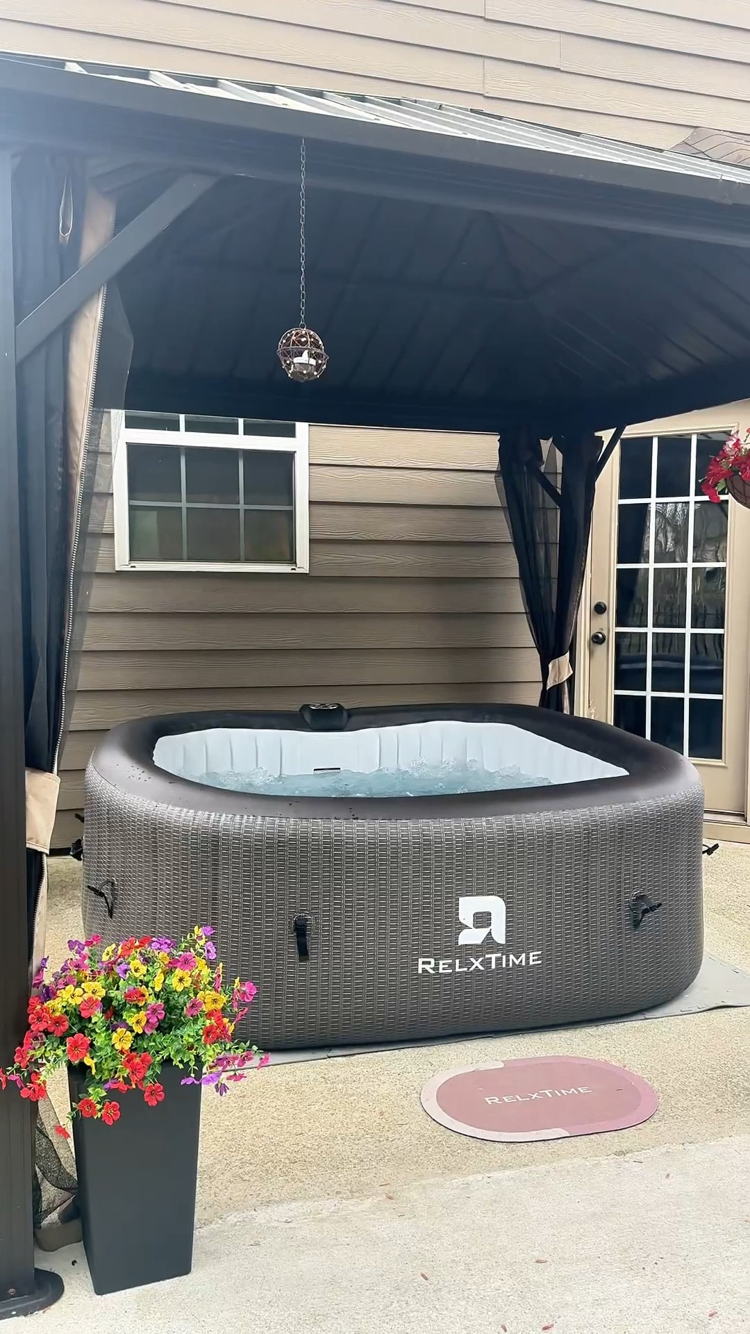 This inflatable hot tub has been one of the best things I’ve added to my routine. It heats to 104°F, has 130 bubble jets that actually feel strong, and I use it all the time — especially for my back.

The best part? It’s easy. It plugs into a regular outlet, maintenance is simple, and it comes with everything — insulated cover, mat, and even a cup holder.

• #InflatableHotTub
• #BackyardVibes
• #HotTubLife
• #CozyHome
• #RelaxationTime