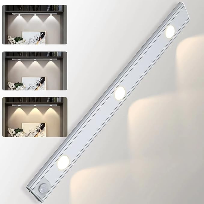 TYRERFAT Motion Sensor Under Cabinet Lights Dimmable Closet Lights Wireless Rechargeable Magnetic... | Amazon (US)