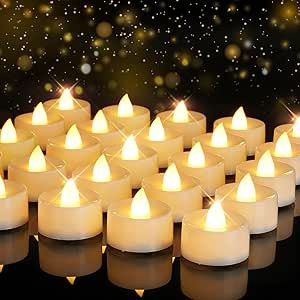 Homemory 12/24/50/100 Pack Flameless LED Tea Lights Candles Battery Operated, 200+Hours Electric ... | Amazon (US)