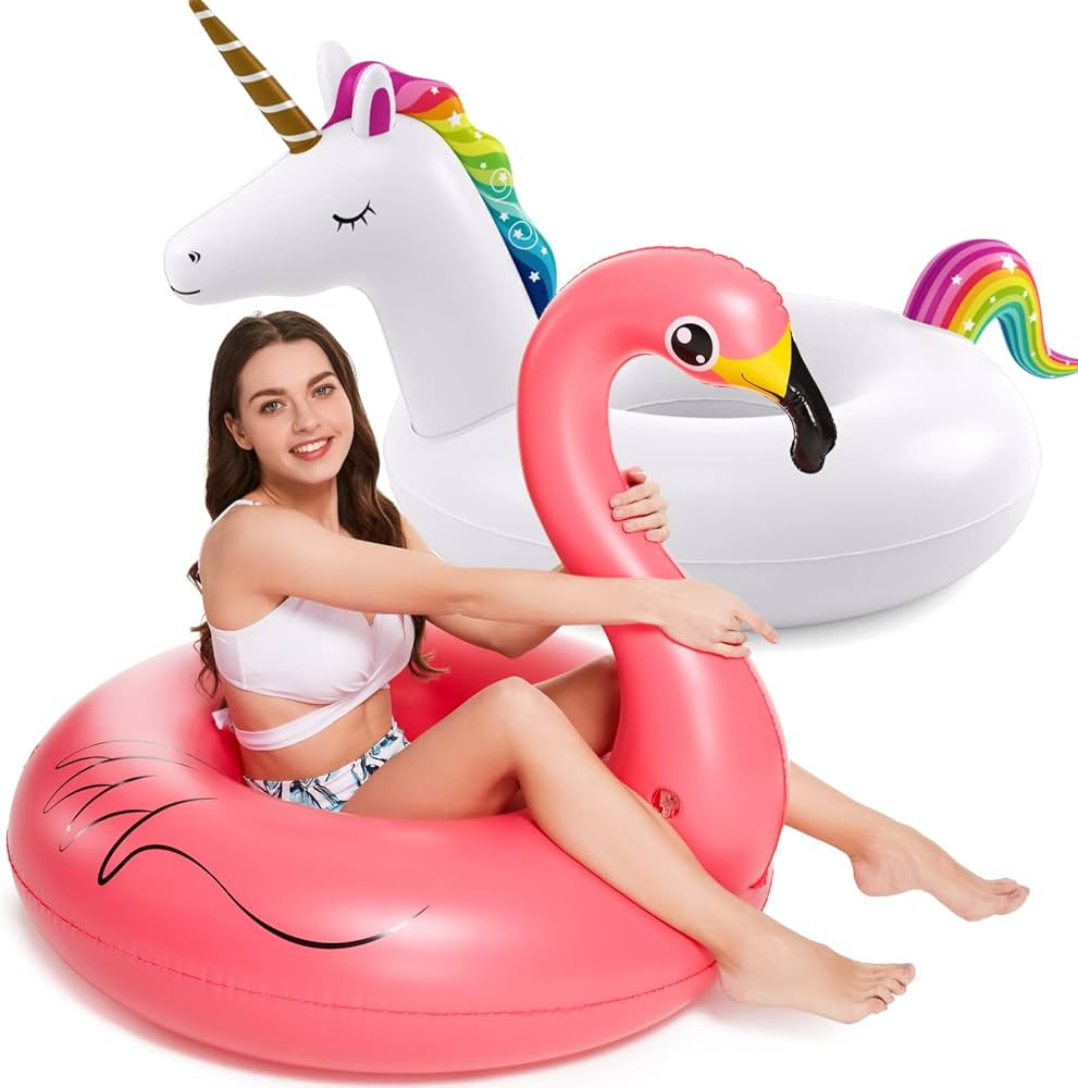 Inflatable Unicorn Flamingo Pool Floats - Jasonwell Pool Floaties Inflatables Rafts for Swimming ... | Amazon (CA)