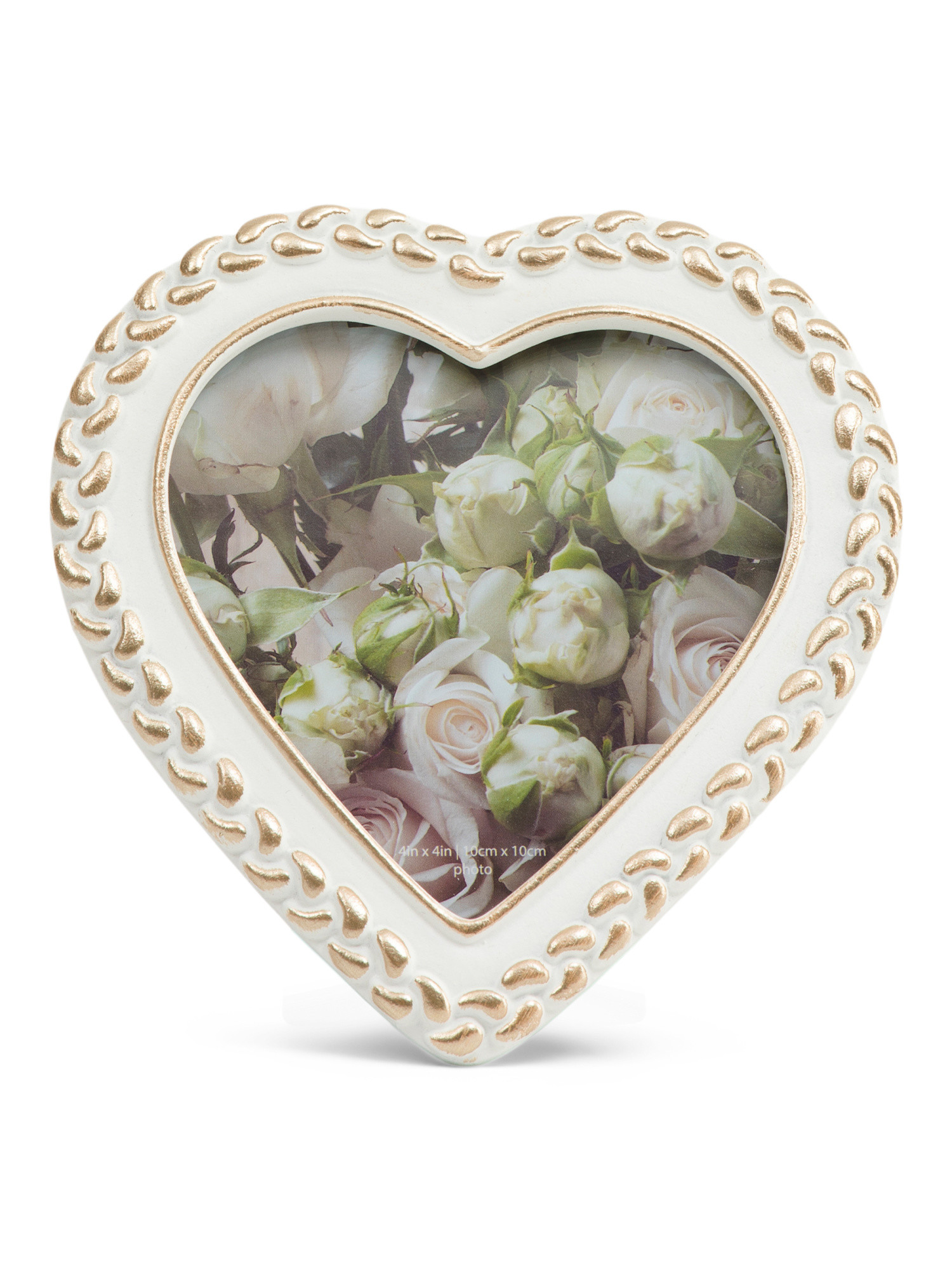 4x4 2 Tone Braid Border Heart Shaped Tabletop Picture Frame | TJ Maxx