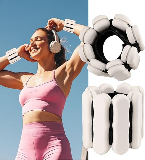Wrist Ankle Weights for Women Men, Leg Arm Wrist Weights Bangles 1lb*2 2lb*2 Wearable Weights Pil... | Amazon (US)