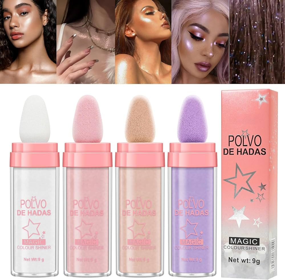 URQT 4 Color Polvo De Hadas Fairy Dust Highlight Patting Powder - Full Body Contouring and Clavic... | Amazon (US)