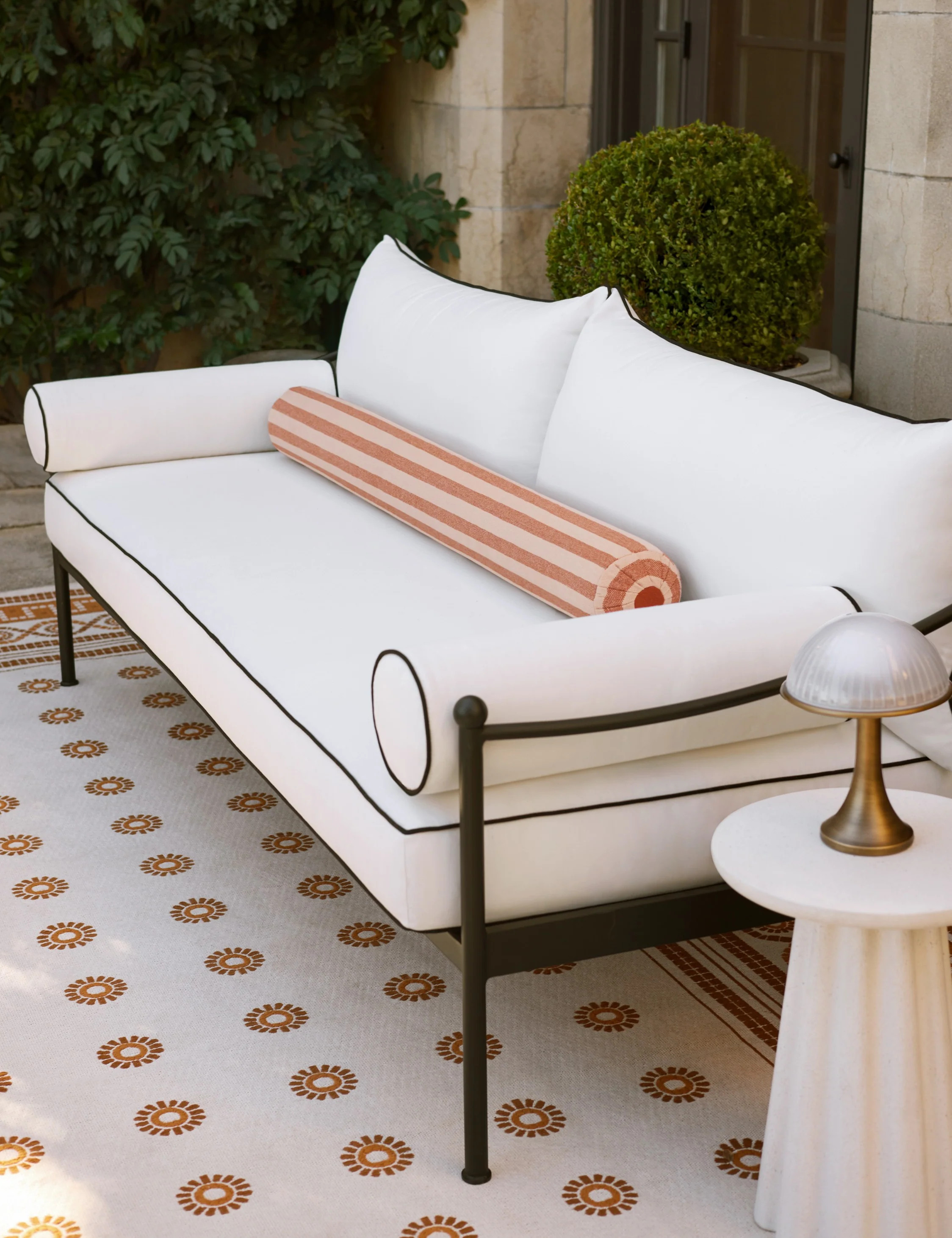 Rydell Indoor / Outdoor Bolster Pillow, Rust | Lulu and Georgia 