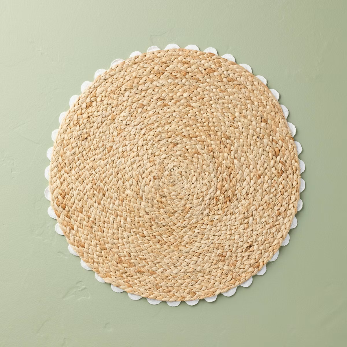 15" Braided Jute Charger Placemat with Crochet Trim - Hearth & Hand™ with Magnolia | Target