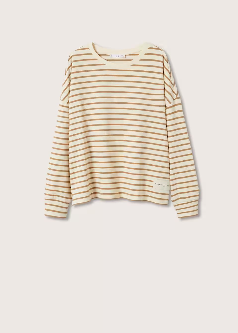 Striped cotton T-shirt | MANGO (US)