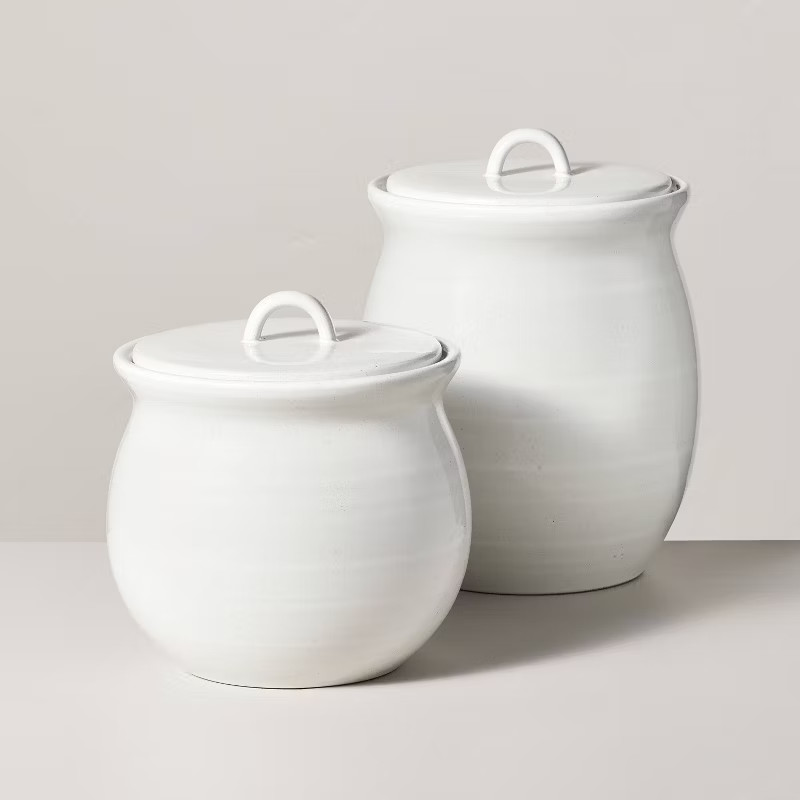 Flared Brim Stoneware Canister Vintage Cream - Hearth & Hand™ with Magnolia | Target