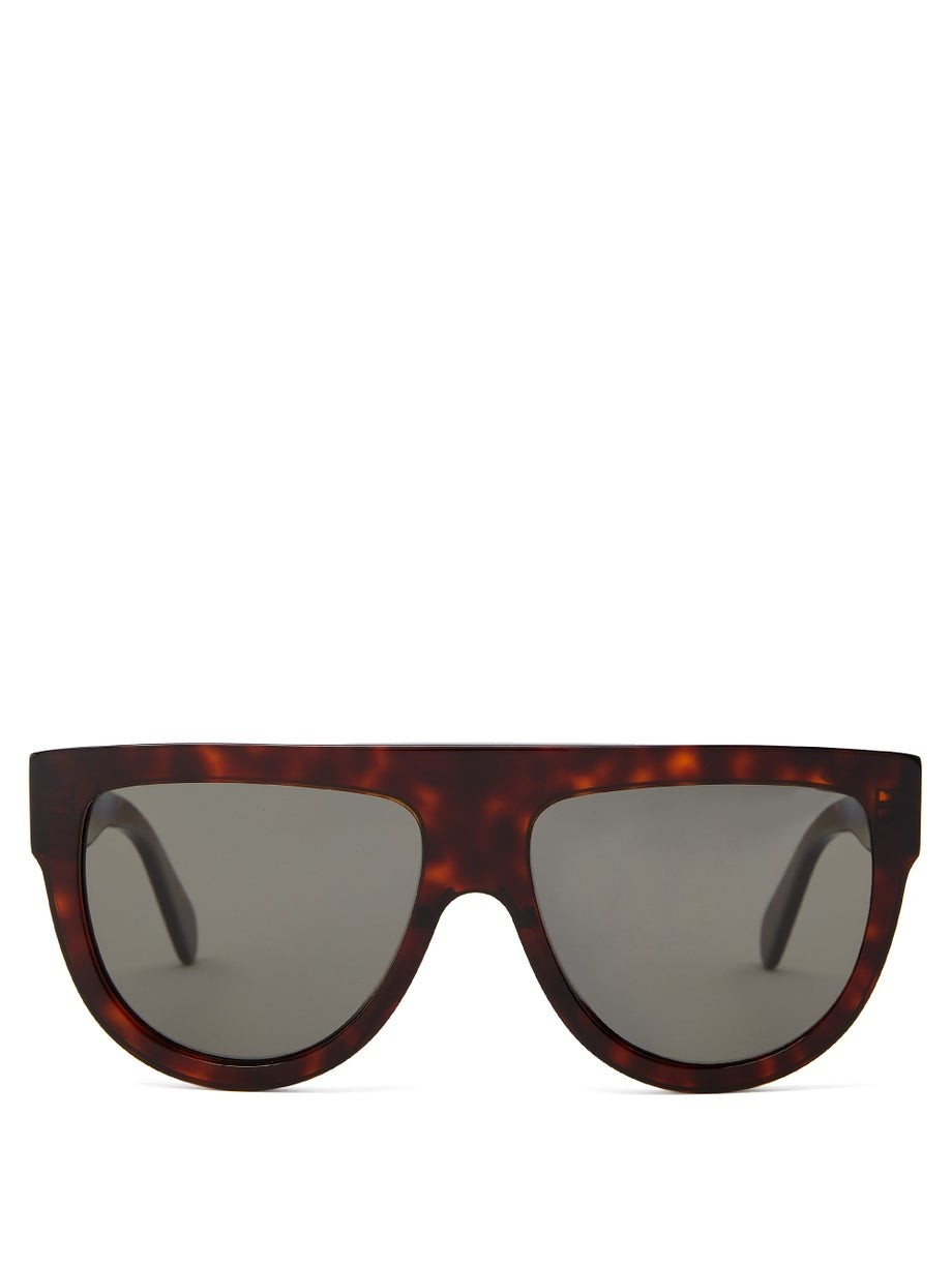 Flat-top tortoiseshell-acetate sunglasses | Celine Eyewear | Matches (US)