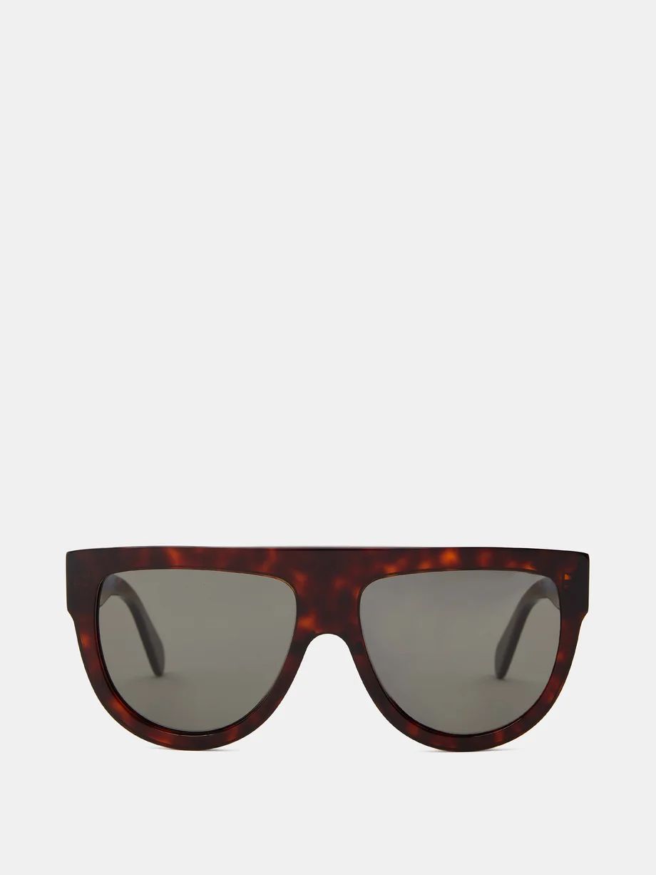 Flat-top tortoiseshell-acetate sunglasses | Celine Eyewear | Matches (US)