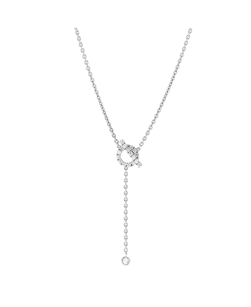 Pre-Owned HERMES Finesse Lariat Necklace 18K White Gold and Diamonds, 17.75 | Bloomingdale's (US)
