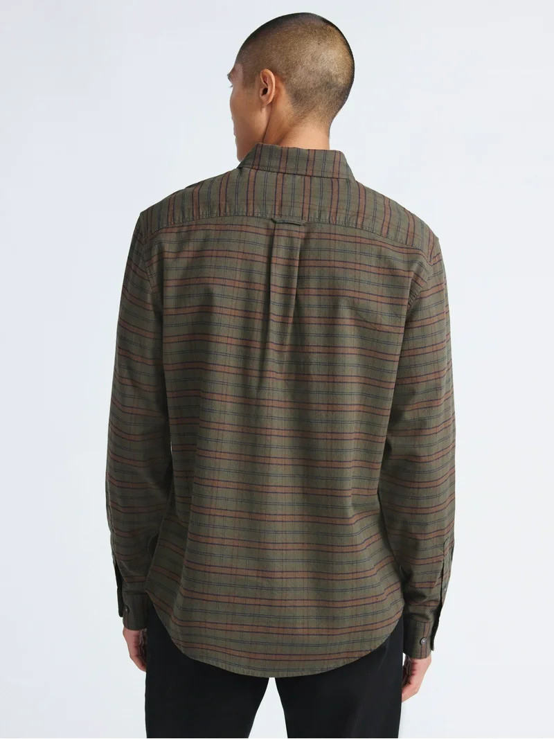 Free Assembly Men's Cotton Button Down Oxford Shirt with Long Sleeves, Sizes XS-3XL | Walmart (US)