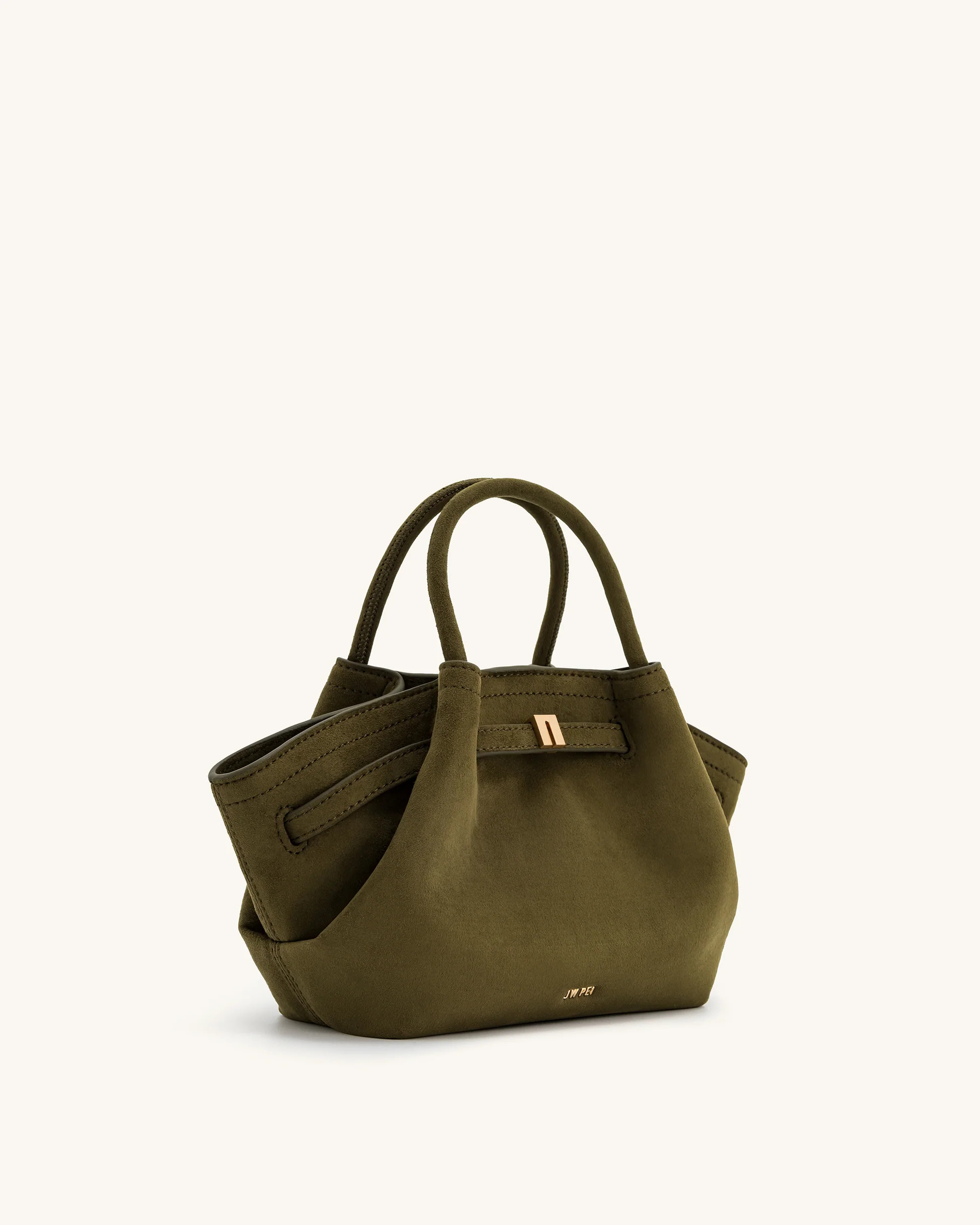 Hana Mini Faux Suede Tote Bag - Dark Olive | JW PEI US