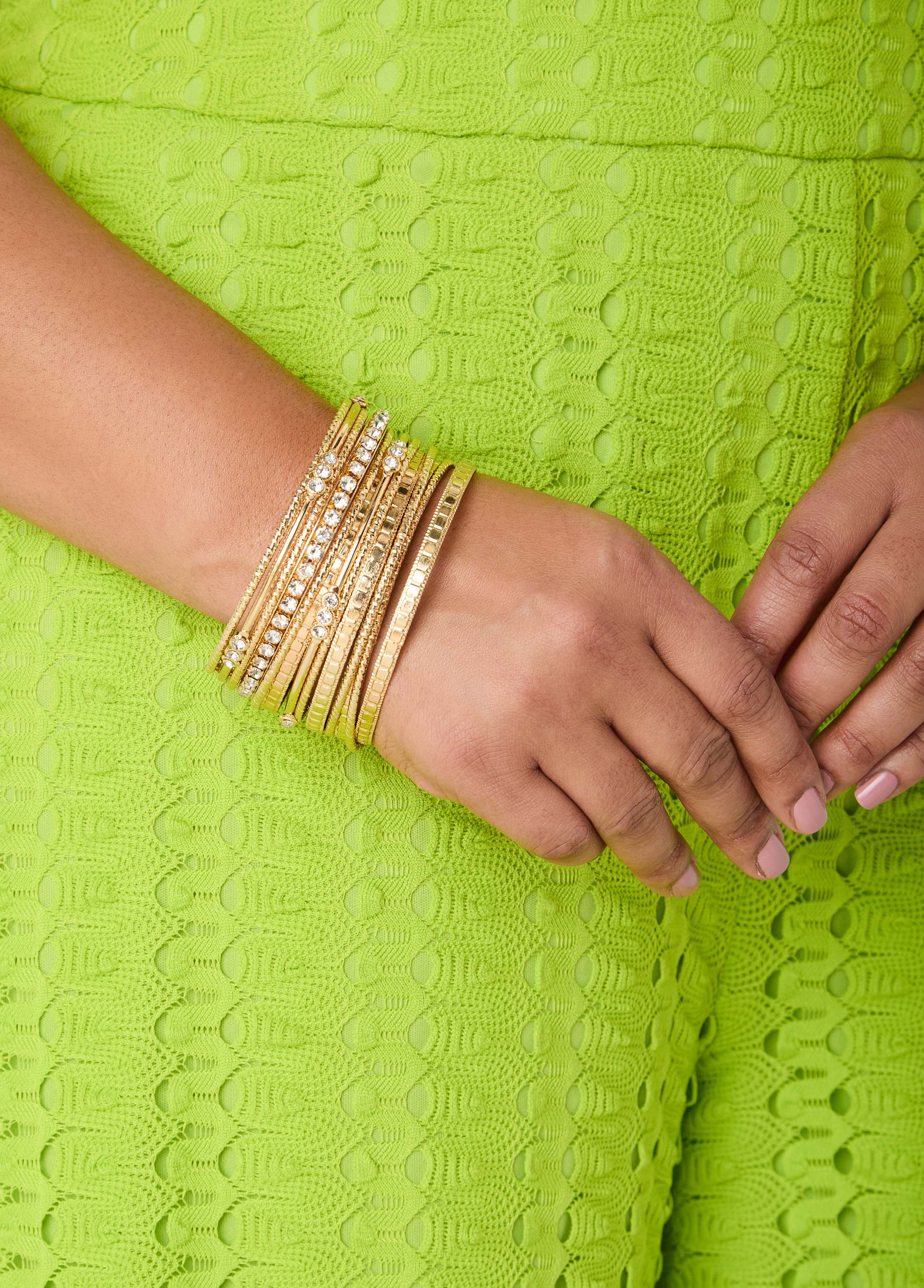 Set Of 13 Gold Tone Bangles | Ashley Stewart