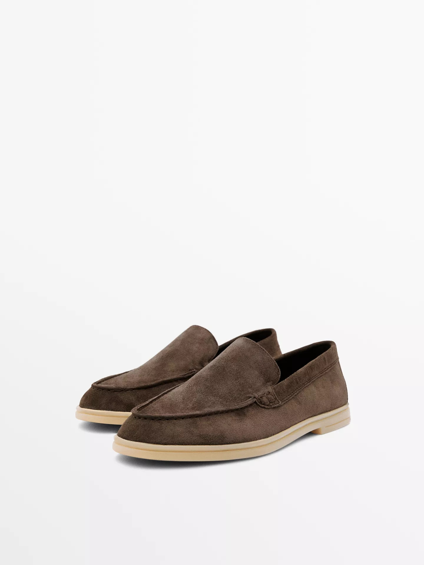 Split leather loafers | Massimo Dutti US