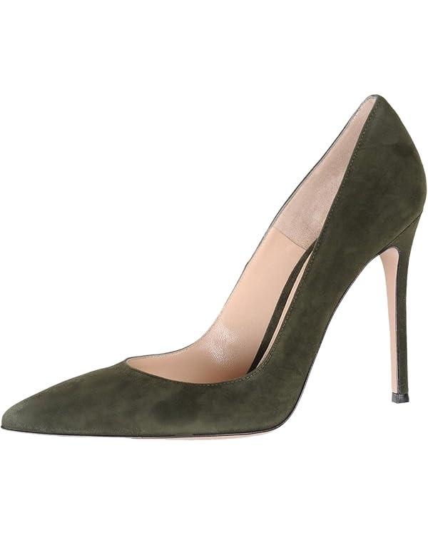 SAMMITOP Women's 100mm High Heel Pumps Slip-on Pointed Toe Sexy Dress Shoes | Amazon (US)