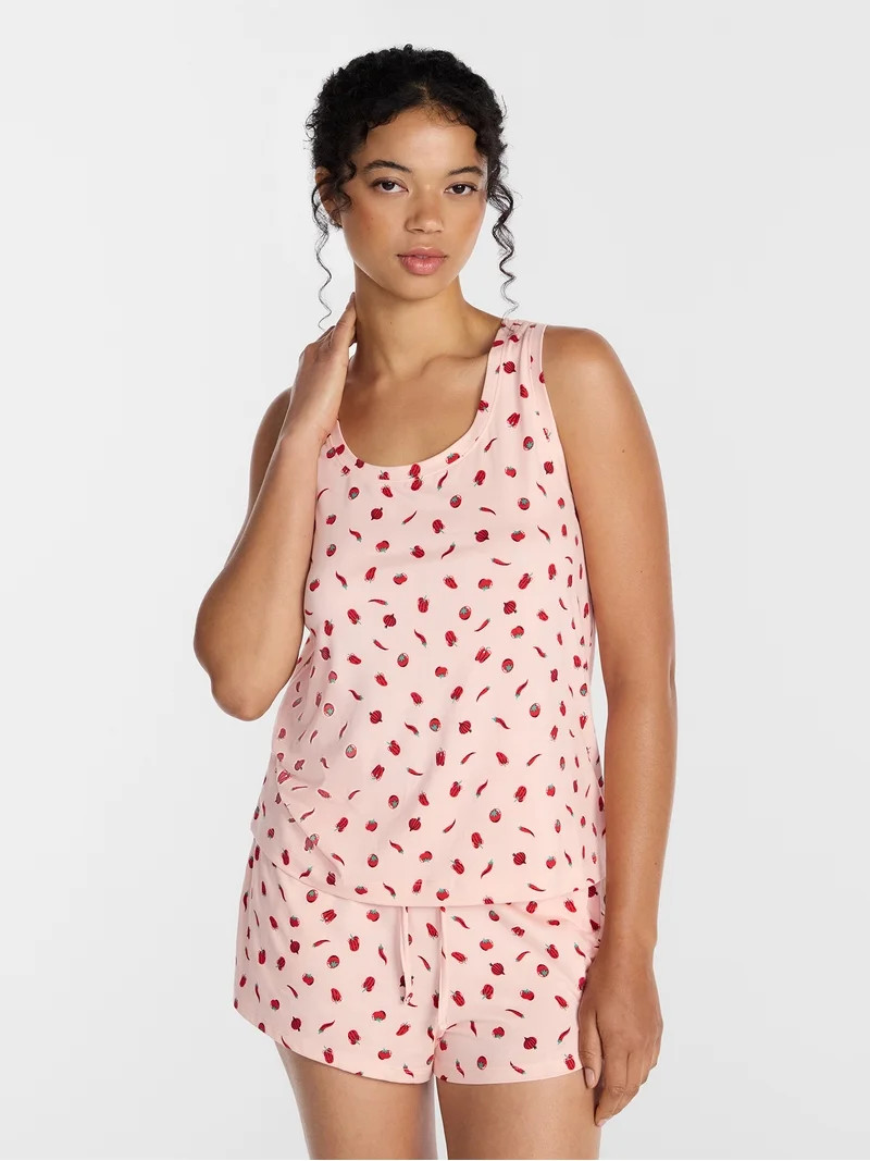 Joyspun Women's Tank Top and Shorts Pajama Set, 2-Piece, Sizes XS-3X | Walmart (US)