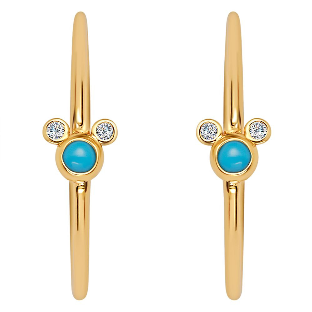 Mickey Mouse Icon Turquoise Hoop Earrings by CRISLU | Disney Store