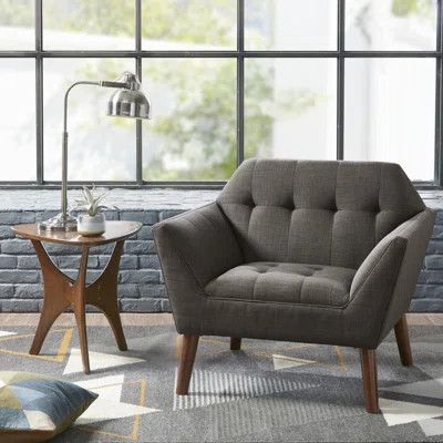 Merrylite  37" Wide Upholstered Armchair with Tufted Backrest | Wayfair North America