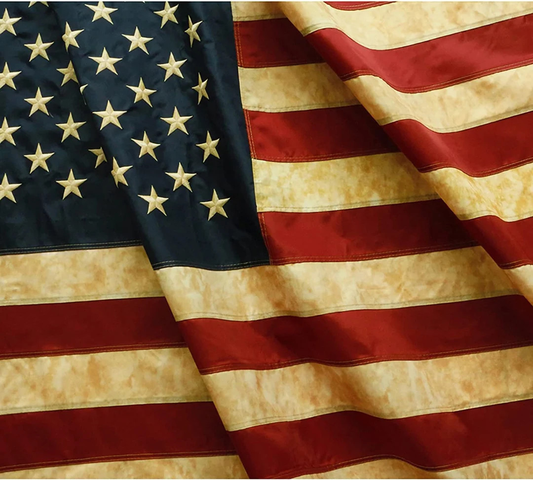 Vintage Style Tea Stained American US Flag 3x5 Foot Nylon - Embroidered Stars and Sewn Stripes | Etsy (US)