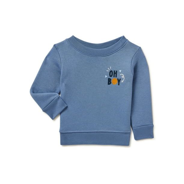 Garanimals Baby Boys Graphic Fleece Sweatshirt, Sizes 6 Months-24 Months - Walmart.com | Walmart (US)